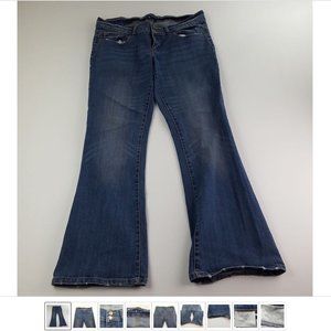 Bluenotes Denim Jeans Blue Distressed Women 30|30 Low Rise bootCut Skinny Flare